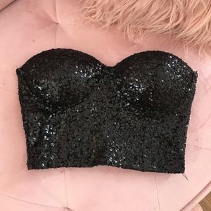 Black sequin top